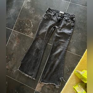 free people low rise grunge flare jeans